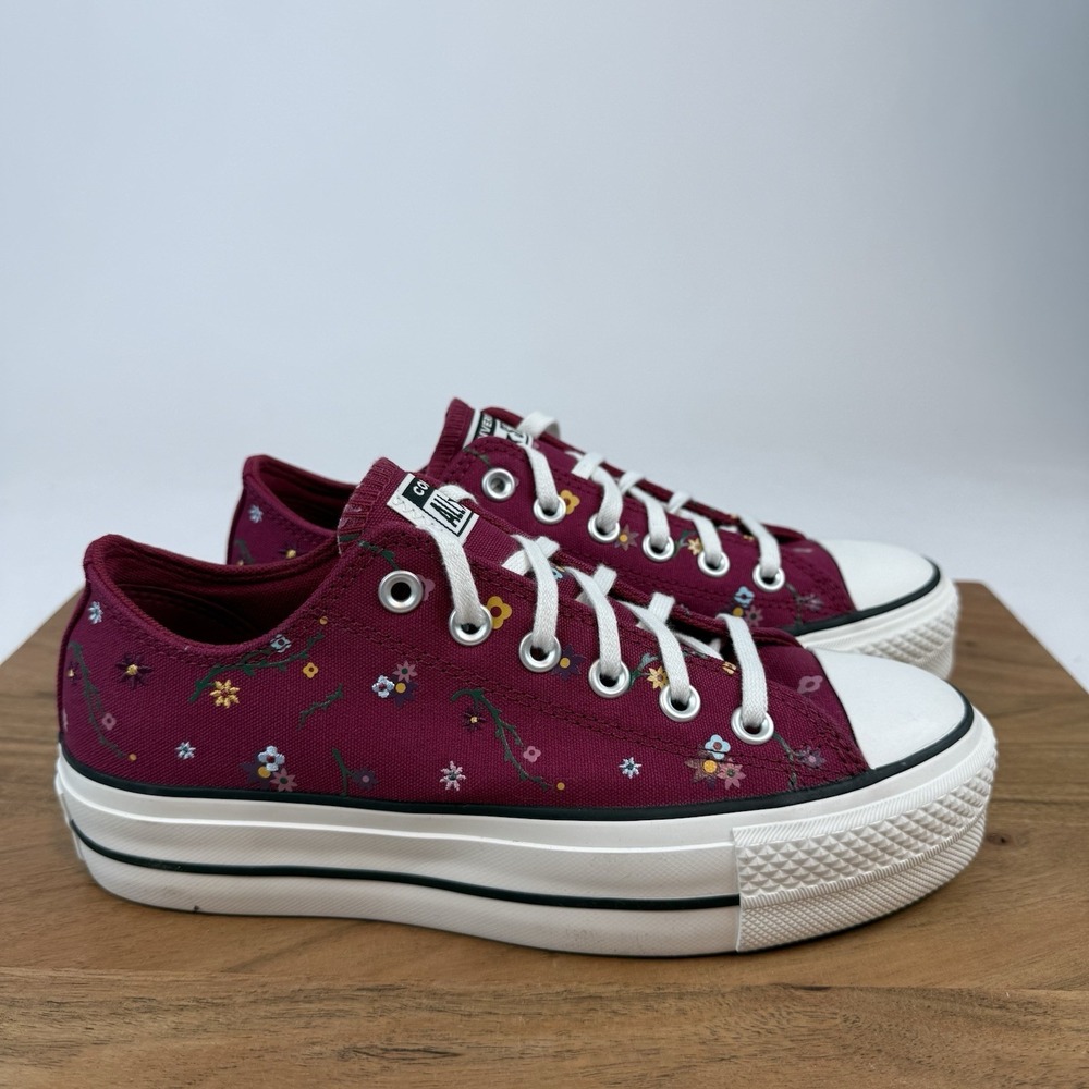 New NIB Womens Converse CTAS Lift OX Sporty Berry Low Sneakers‎ Shoes Size 7.5 M